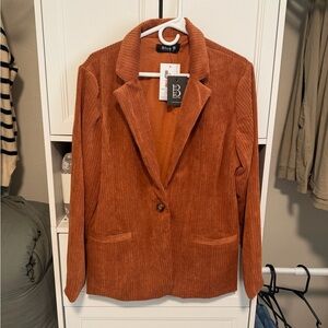 Blue B Women's Corduroy Blazer - Terracotta